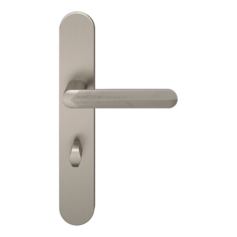 Klamka GoodHome Feather szyld WC nikiel satyna