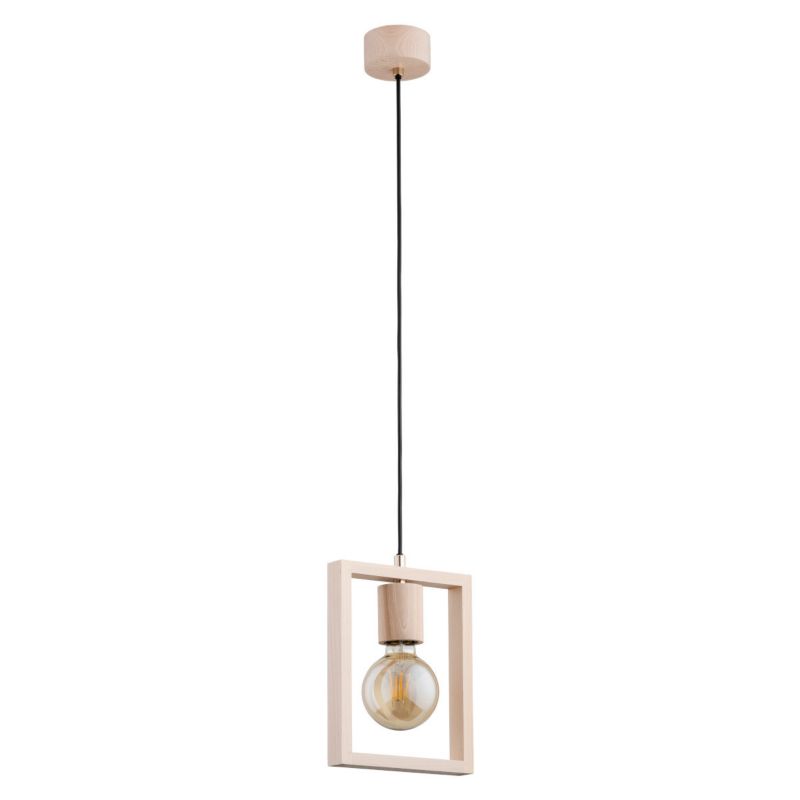 Lampa wisząca Alfa Milla jasne drewno-czarna wym: 85 x 8,5 x 20 cm 1xE27 x 15W 1 szt.