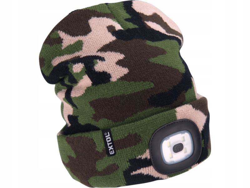 Czapka Extol moro led ciepła ładowana usb do biegania 1 szt.