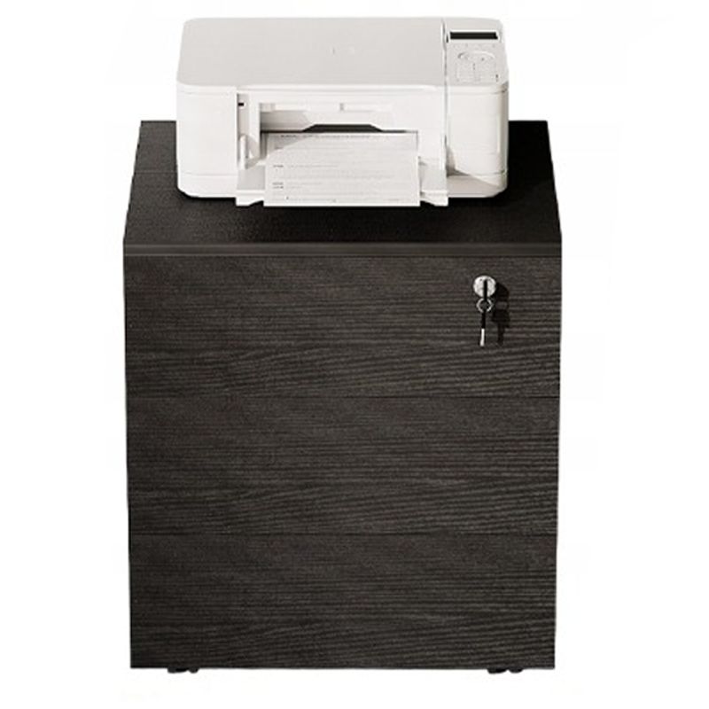 Kontenerek biurowy Rebiko na kółkach z szufladami kluczyk mobilna szafka czarna 1 szt.