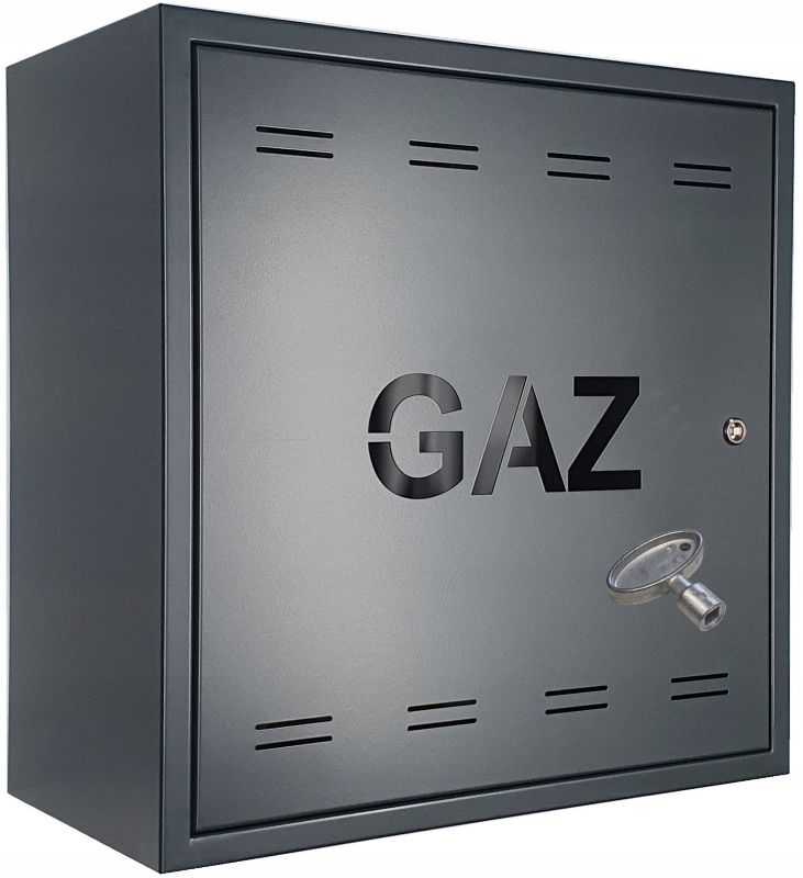 Skrzynka Gazowa FEINZ Metalowa 50X50X25 Antracyt Drzwiczki Na Klucz 1 Szt.