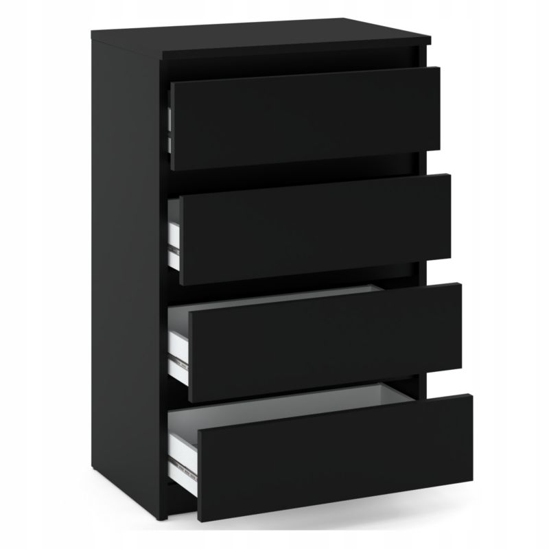 Komoda Z 4 Szufladami Stiv-Meble Czarny Mat Szafka 60X33,5X92,5 Cm 1Szt.