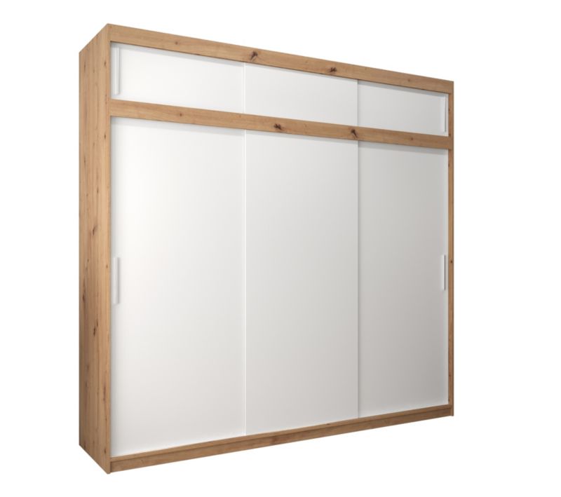 Szafa przesuwna Garderoba Abiks Tokyo 250 artisan + biały z nadstawką 1 szt.