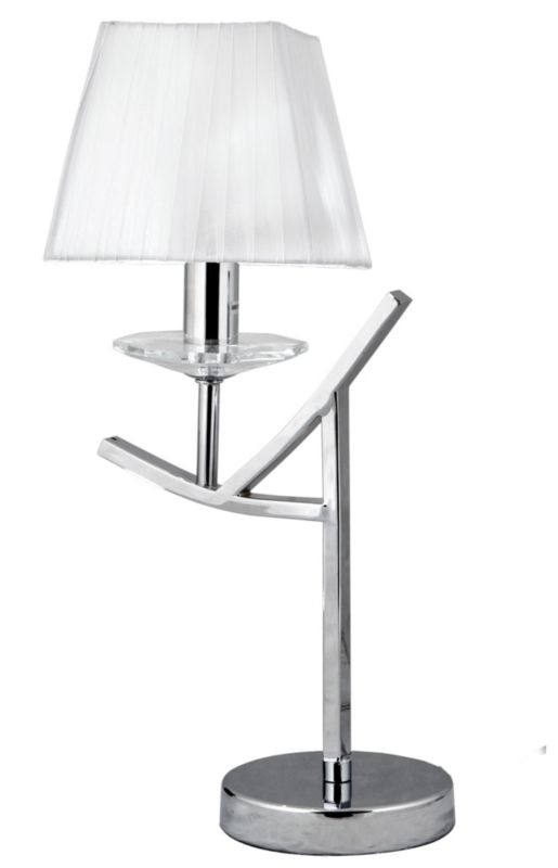 Lampa stołowa Candellux Valencia chromowana biała 1 x E14 x 40W IP20 wym: 45 x 28 x 19 cm metal - 1 szt.