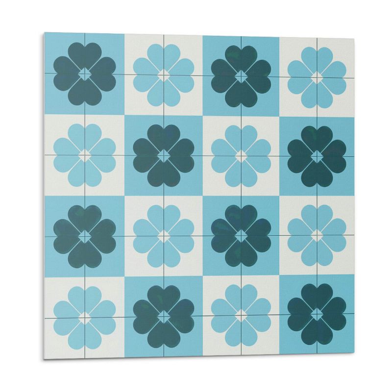 Kafelki samoprzylepne Wallfluent 50x50 cm Wzór kwiatów na kracie 4 szt.