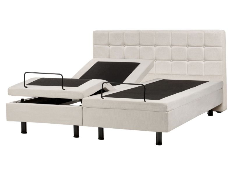 Łóżko regulowane Duke 160 x 200 cm Jasnobeżowy 1 szt.