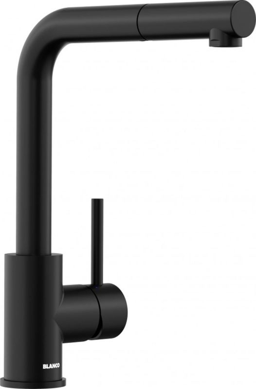 Bateria kuchenna Blanco Mila-s czarny mat z wyciąganą wylewką 360 stojąca 1 szt.