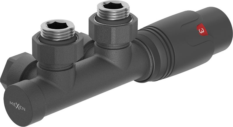 Zestaw termostatyczny kątowy Mexen G00 antracyt W907-900-66 1 szt.