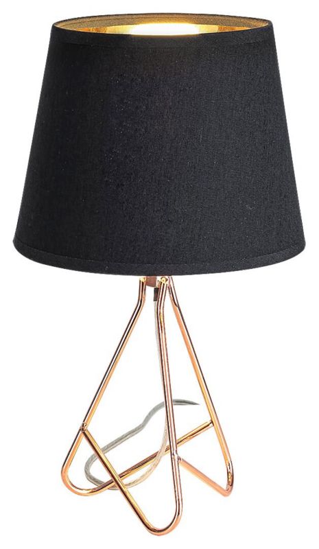 Lampka stołowa Rabalux Blanka czarno-różowozłoty 1 x E14 x 40W IP20 wym: 29 x 17 x 17 cm metal - 1 szt.