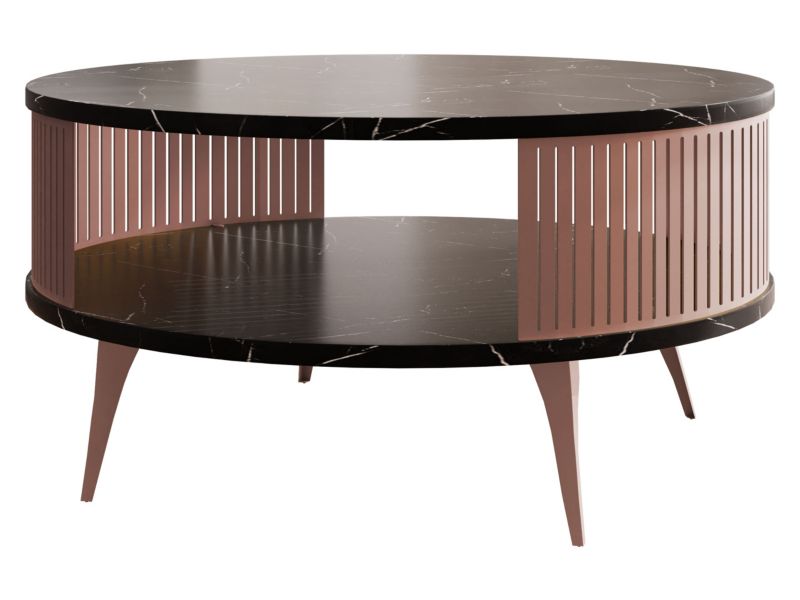 Stolik kawowy MIRJAN 24 Roenni miedziany/black pietra grigia 1 szt.