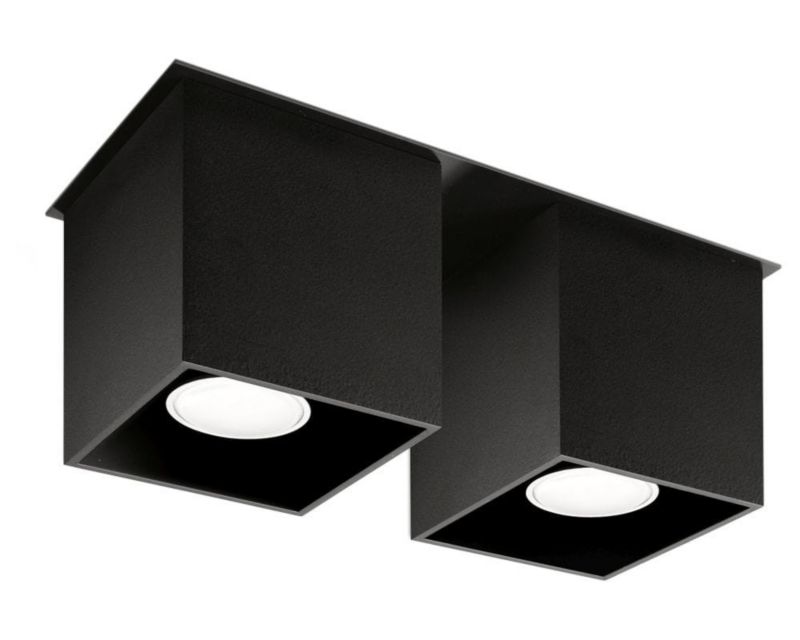 Reflektor sufitowy Sollux Lighting Quad czarny 2 x GU10 x 40W IP20 wym: 26 x 10 cm - 1 szt.