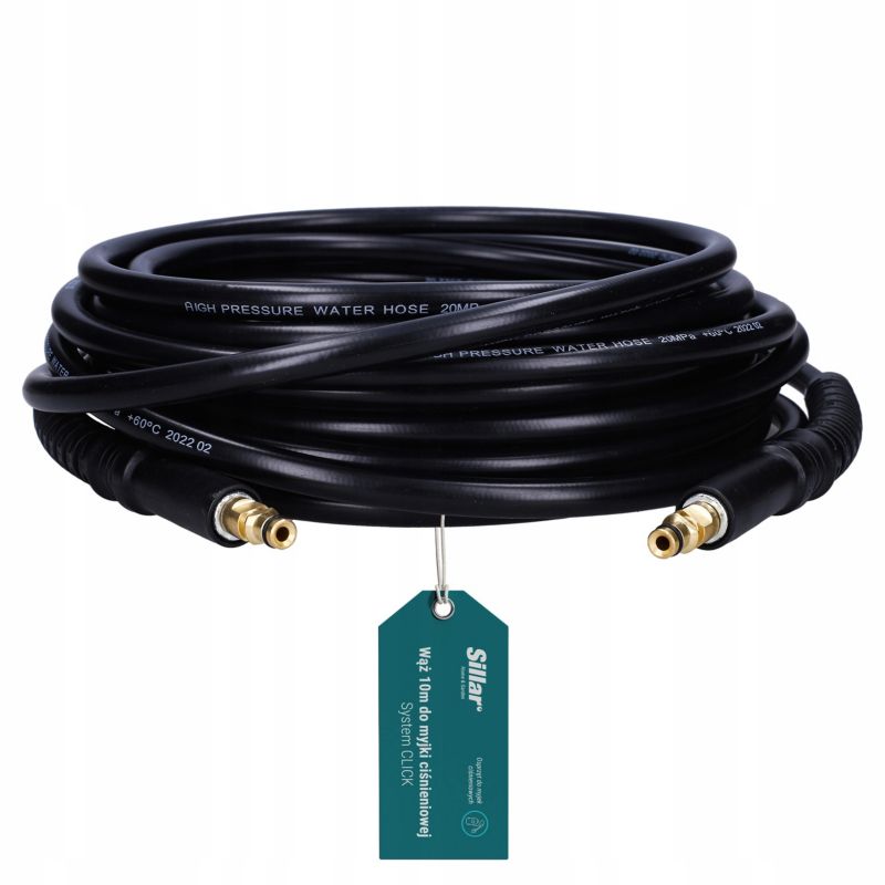 Wąż do myjki ciśnieniowej, Sillar, zamiennik do Karcher K2-K7, 10m, złącze QC-QC CLICK-CLICK, 1szt