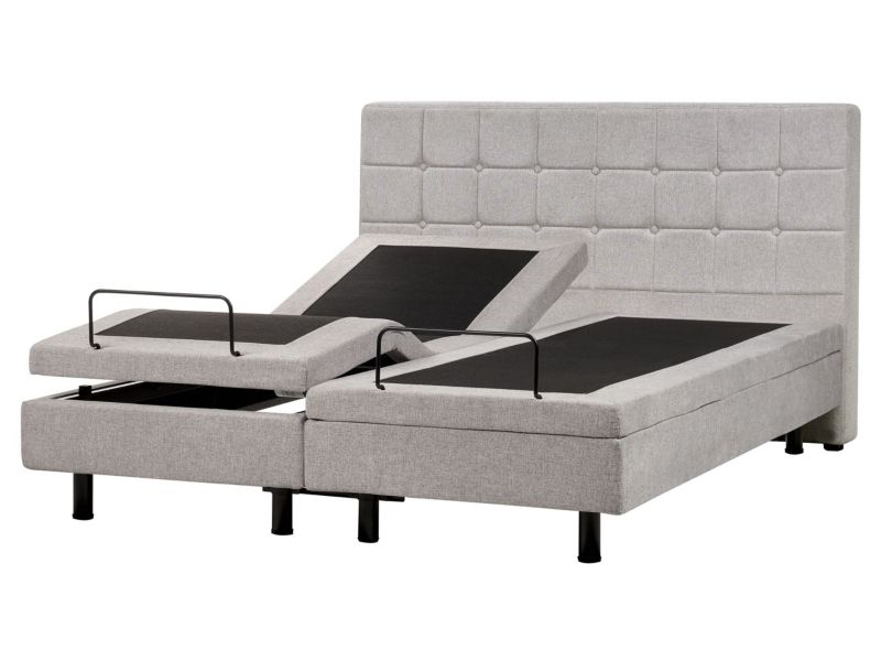 Łóżko regulowane Duke 160 x 200 cm Jasnoszary 1 szt.