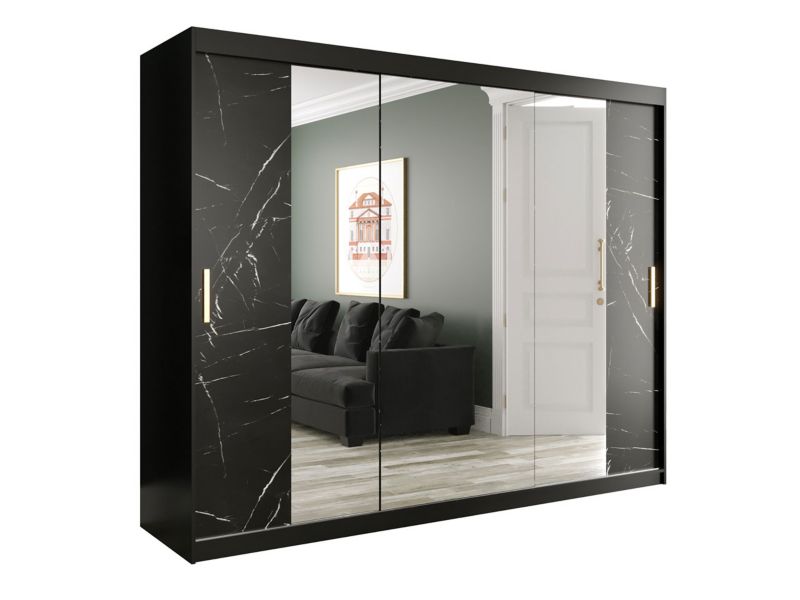 Szafa MIRJAN 24 Marmur T2 250 czarny mat / czarny marmur 1 szt.