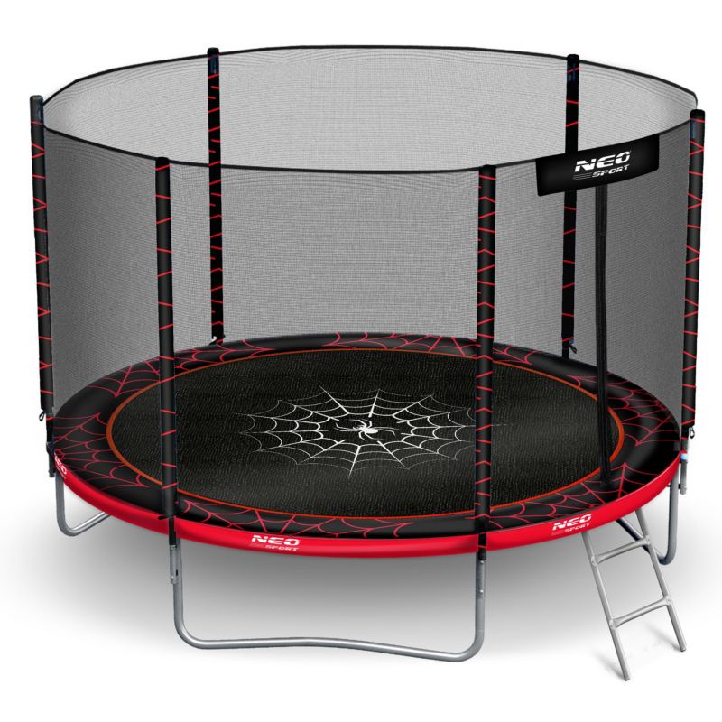 Trampolina ogrodowa Neo-Sport PAJĄK 252cm 8ft + drabinka + siatka zewnętrzna 1szt.