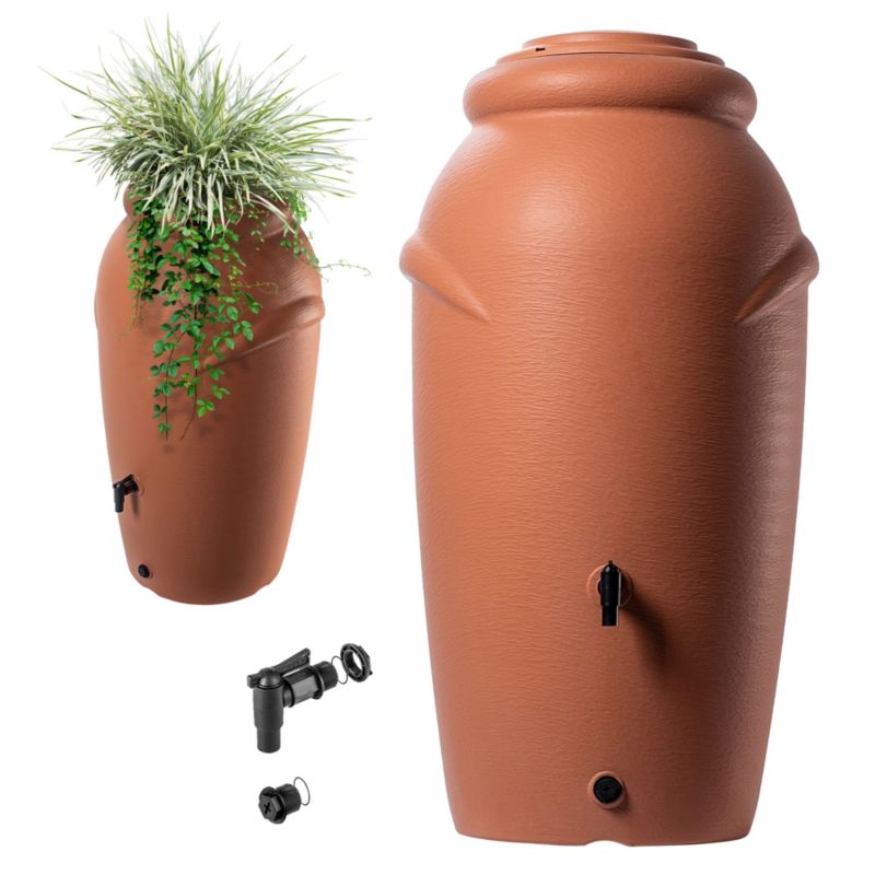 Zbiornik Na Deszczówkę KADAX 210L Wodę Beczka + Kranik Doniczka 1 szt.