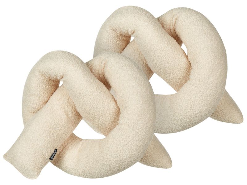 Zestaw 2 poduszek Jednolity Gladiolus Sztuczne futro 172 x 14 cm Beżowy 1 par.