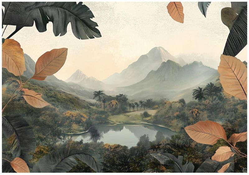 Tapeta Do Salonu Góry Las WALLARENA 350x250 cm Fototapeta Nowoczesna Dekoracja 1 szt.