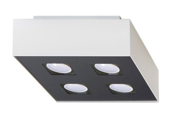 Reflektor sufitowy Sollux Lighting Mono czarno-biały 4 x GU10 x 40W IP20 wym: 24 x 24 cm - 1 szt.
