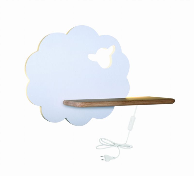 Kinkiet ścienny Candellux Sheep biały i jasne drewno LED 4W 4000K 250lm IP20 wym: 24 x 36 x 12 cm - 1 szt.