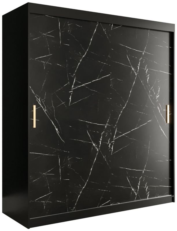 Szafa przesuwna Garderoba Abiks Marmur T 180 czarny + czarny 1 szt.