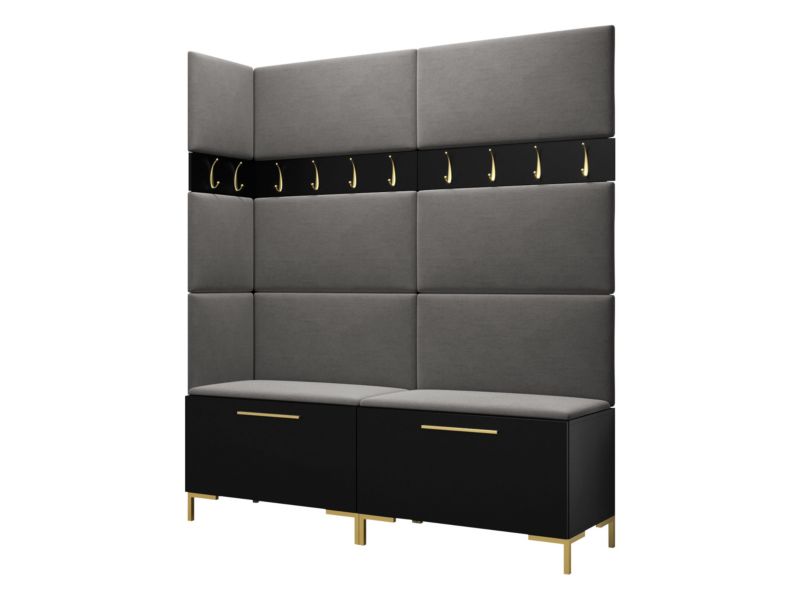 Garderoba MIRJAN 24 Zilion V czarny + szary 1 kpl.