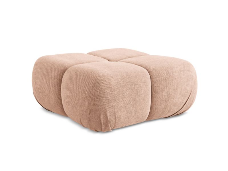 Pufa LaMiaSofa SANREMO z tkaniny szenilowej 95x95 cm brzoskwiniowy 1 szt.