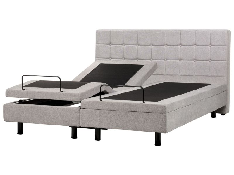 Łóżko regulowane Duke 180 x 200 cm Jasnoszary 1 szt.