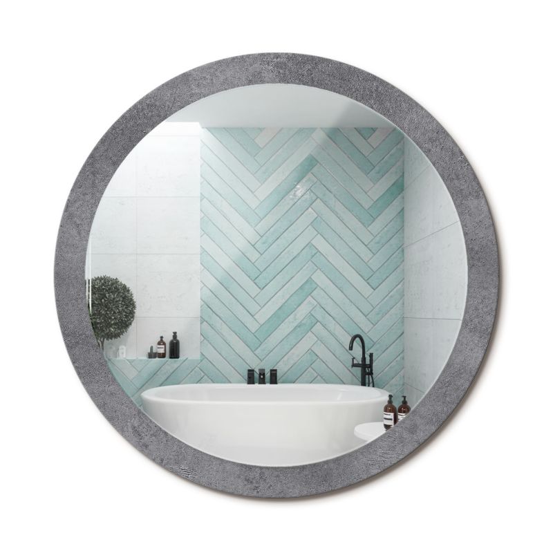 Lustro Okrągłe ArtPrintCave 100 cm Tekstura Betonowa Ścienne Dekoracyjne do Salonu 1 szt.