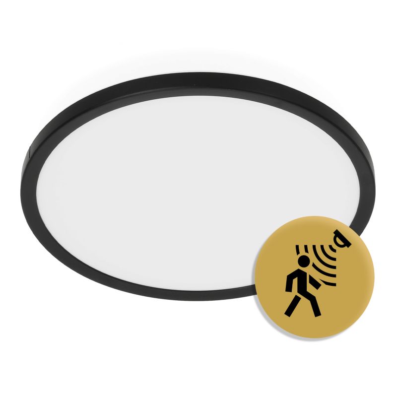 Plafon LED Kobi okrągły 18w 3cct z czujnikiem ruchu IP54 czarny 1szt.