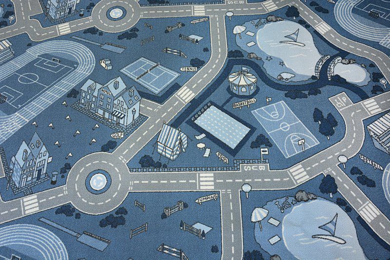 Dywan RugsX 150x600 cm niebieski 82688 1 szt.