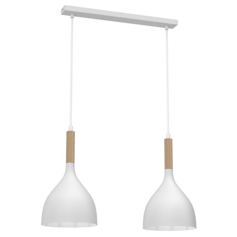 Lampa wisząca Luminex Noak Wood biały matowa-jasne drewno wym: 110 x 52 x 17 cm 2xE27 x 15W 1 szt.