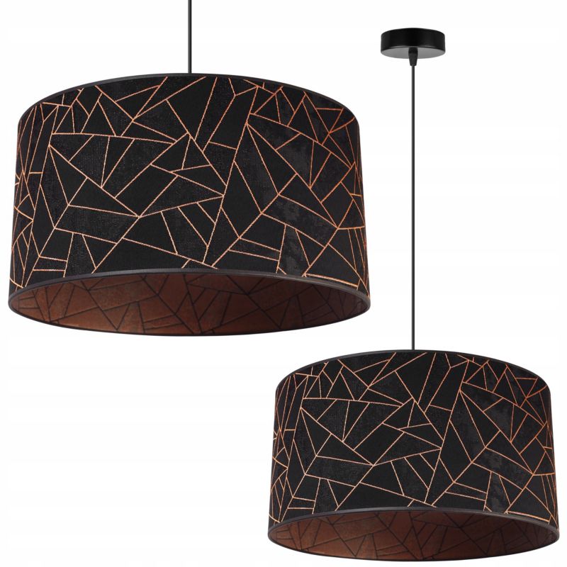 Lampa sufitowa wisząca Light Home LH Werona 1x E27 60W abażur 45cm miedź/czarny 1szt.