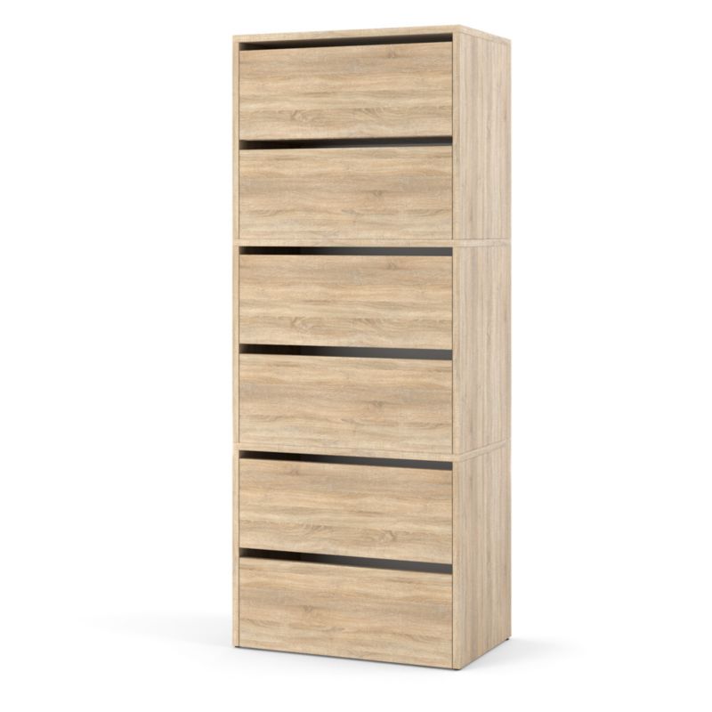 Szafka Na Buty Hurtownia-Mebli 6 Drzwi Zestaw szafki na buty Hugo 3 moduły 60cm Dąb Sonoma Dąb Sonoma 60x36x150 cm 1szt.