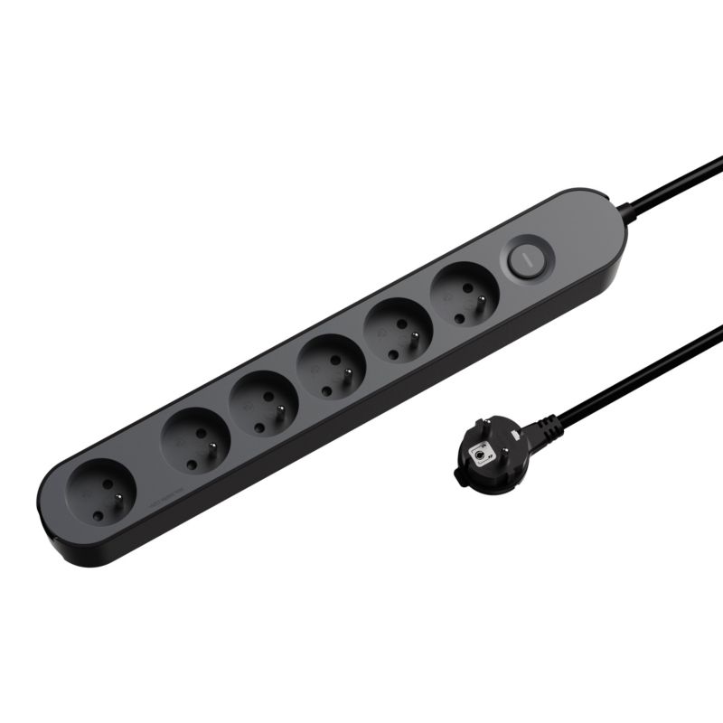 Przedłuzacz mieszkaniowy Jacobsen 6 gniazd z włącznikiem i uziemieniem 1,5 m