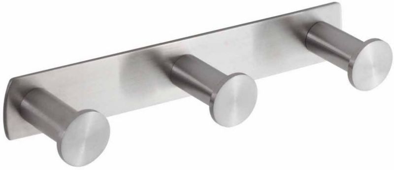 Wieszak na ręczniki 3-hakowy Stella stal szczotkowana montaż przykręcany 1 szt.