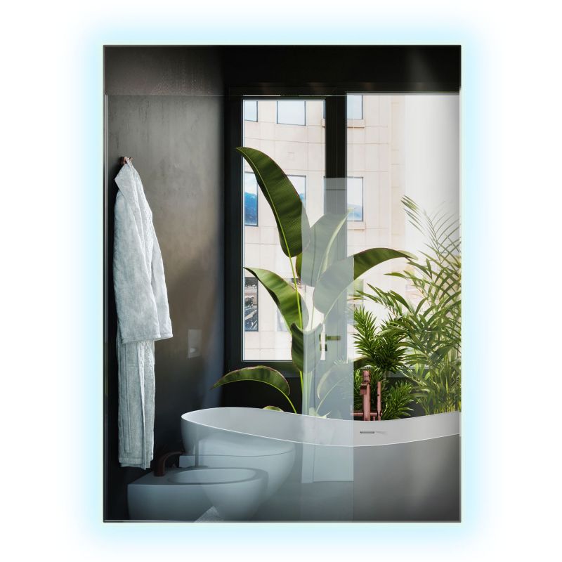 Lustro Do Makijażu Do Wizażu Wallfluent 80 cm x 60 cm Prostokątne Zimne Światło LED 1 szt.