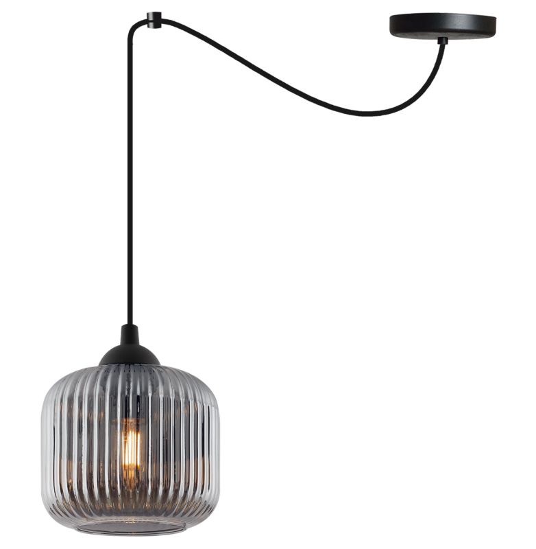 Lampa sufitowa wisząca Light Home LH Riffle Pająk Walec 1x E27 60W szary 1szt.
