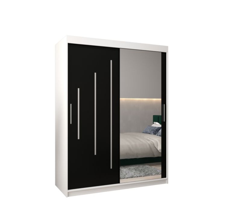 Szafa przesuwna Garderoba Abiks YORK 2 150 biały/czarny 1 szt.