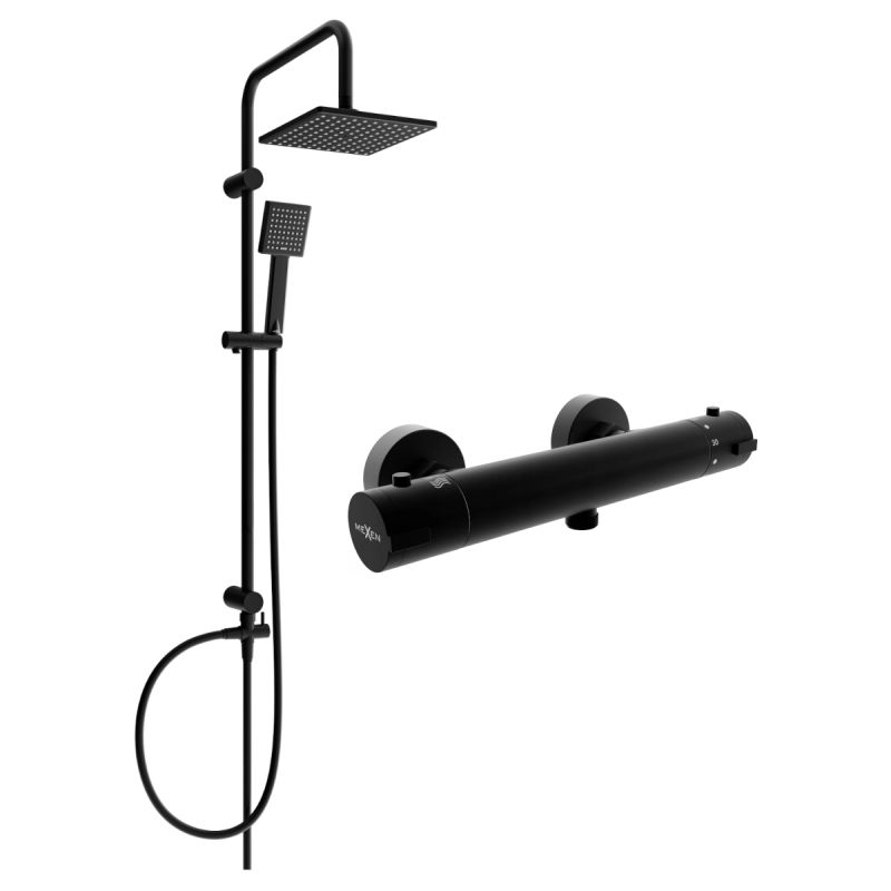 Zestaw prysznicowy natynkowy Mexen Kai czarny 77100200-70 1 szt.