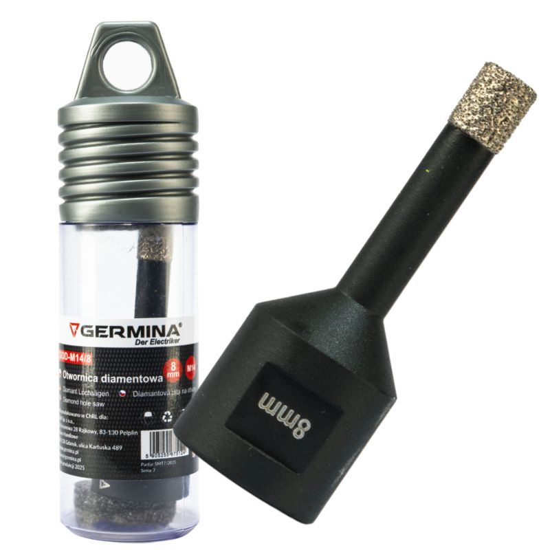 Otwornica diamentowa 8mm na szlifierkę kątową M14 1 szt