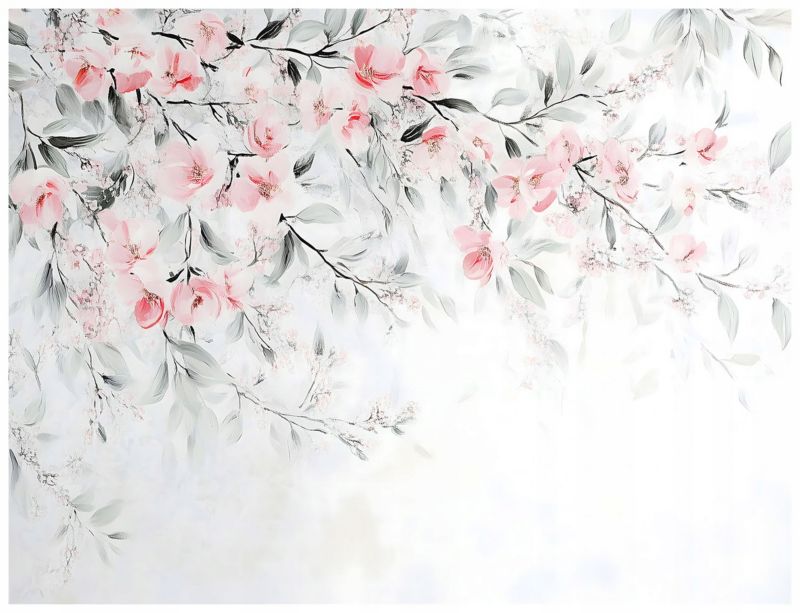 Fototapeta Na Flizelinie WALLARENA 250x175 cm Tapeta Do Sypialni Salonu Kwiaty Liście 1 szt.