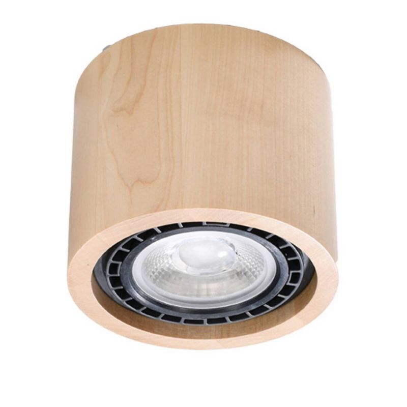 Oprawa sufitowa Sollux Lighting Basic naturalne drewno 1 x GU10 x IP20 wym: 10 x 14 x 14 cm - 1 szt.