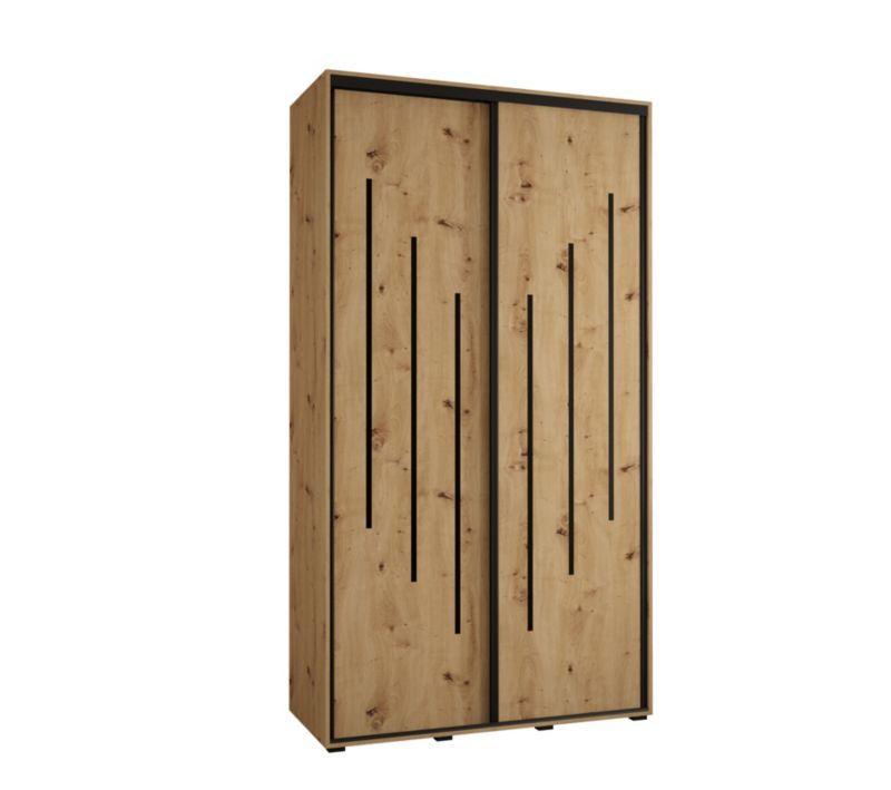 Szafa przesuwna Abiks DAVOS 8 wysoka szer.130cm gł.45cm artisan/artisan/czarny 1szt.