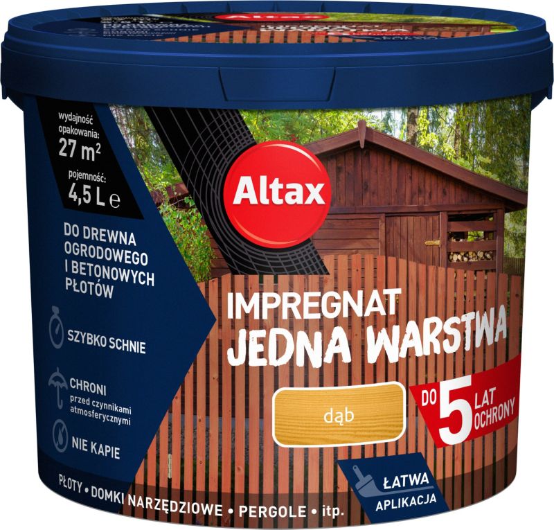 Impregnat Altax Jedna Warstwa dąb 4,5 l