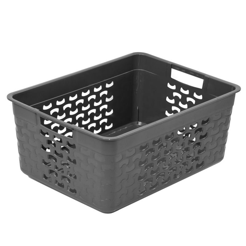 Koszyk EDANTI Ażurowy Koszyczek Pudełko Organizer Do Łazienki Pojemnik Plastikowy Do Szafy Szary 1 szt.