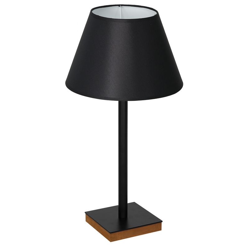 Lampa stołowa Luminex Table Lamps czarny mat-jasne drewno-biała drewniana 1 x E27 x 15W IP20 wym: 56 x 30 x 30 cm metal - 1 szt.