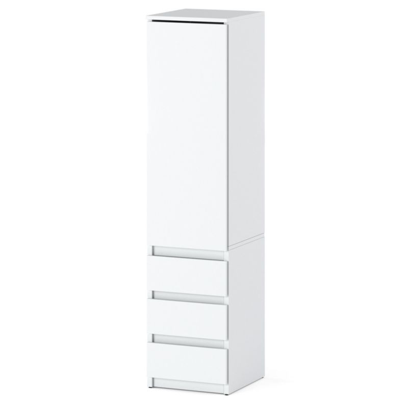 Szafa Hurtownia-Mebli Szuflady 3 Posti 40 3sz 40cm Biały Mat Biały Mat 40x50x180 cm 1szt.