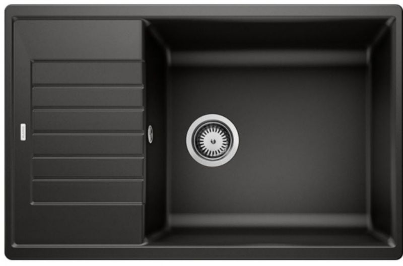 Zlewozmywak granitowy Blanco Zia XL 6 S Compact czarny 78x50cm 1-komorowy wpuszczany 1 szt.