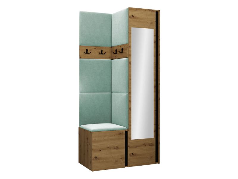 Garderoba MIRJAN 24 Orion XXV dąb artisan/czarny + miętowy 1 kpl.